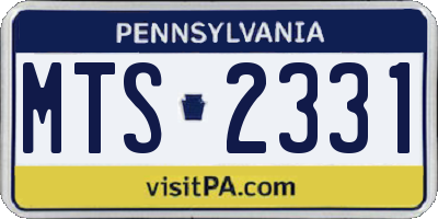 PA license plate MTS2331