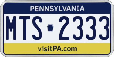 PA license plate MTS2333