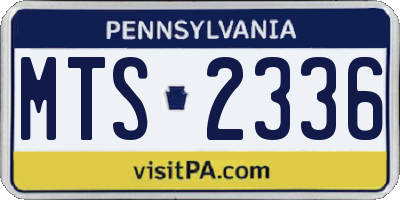 PA license plate MTS2336