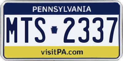 PA license plate MTS2337