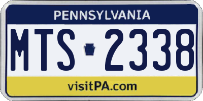 PA license plate MTS2338