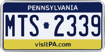 PA license plate MTS2339