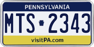 PA license plate MTS2343