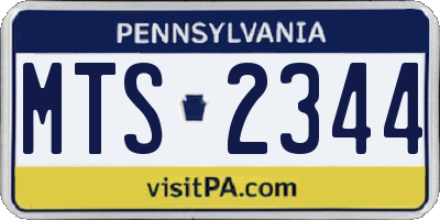 PA license plate MTS2344