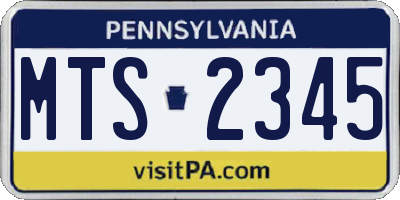 PA license plate MTS2345