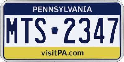 PA license plate MTS2347