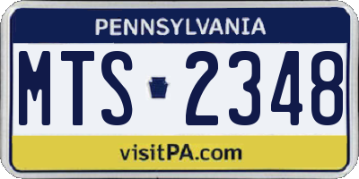 PA license plate MTS2348