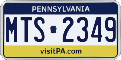 PA license plate MTS2349