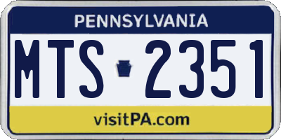 PA license plate MTS2351