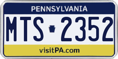 PA license plate MTS2352