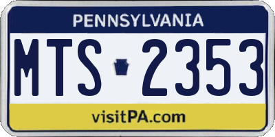 PA license plate MTS2353