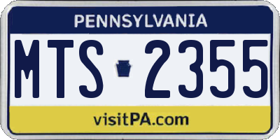 PA license plate MTS2355