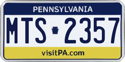 PA license plate MTS2357