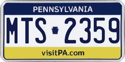 PA license plate MTS2359