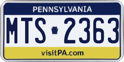 PA license plate MTS2363