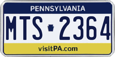 PA license plate MTS2364