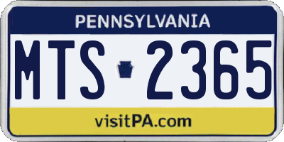 PA license plate MTS2365