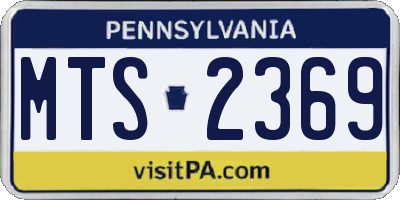 PA license plate MTS2369