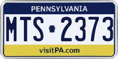 PA license plate MTS2373