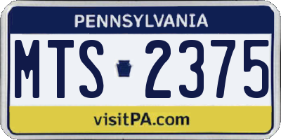 PA license plate MTS2375