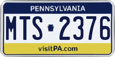 PA license plate MTS2376