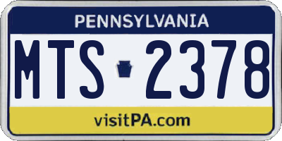 PA license plate MTS2378