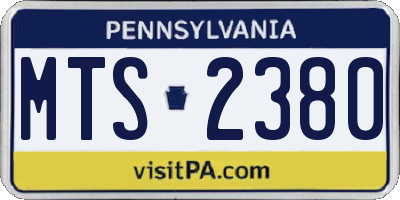 PA license plate MTS2380