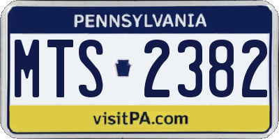 PA license plate MTS2382