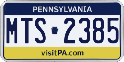 PA license plate MTS2385