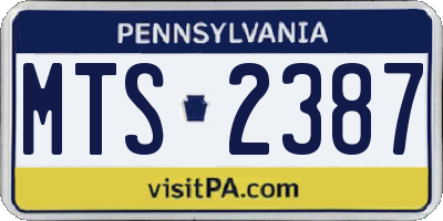 PA license plate MTS2387