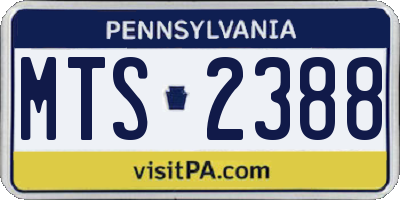PA license plate MTS2388