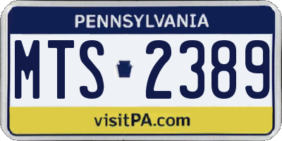 PA license plate MTS2389