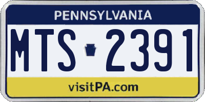 PA license plate MTS2391