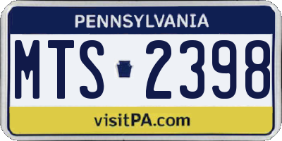 PA license plate MTS2398