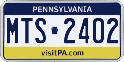 PA license plate MTS2402