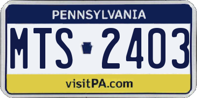 PA license plate MTS2403