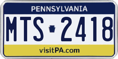PA license plate MTS2418