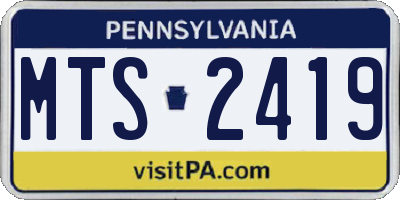 PA license plate MTS2419