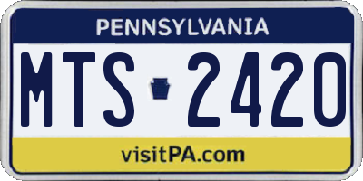 PA license plate MTS2420
