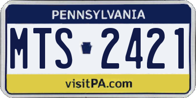 PA license plate MTS2421