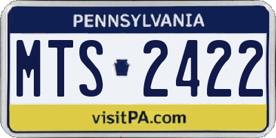PA license plate MTS2422