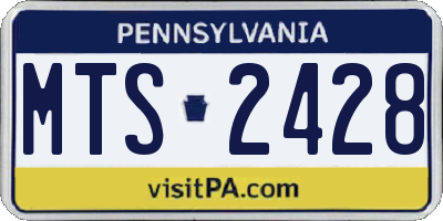 PA license plate MTS2428