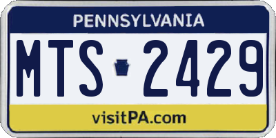 PA license plate MTS2429