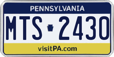 PA license plate MTS2430