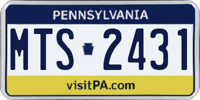 PA license plate MTS2431