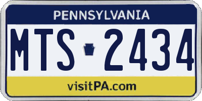 PA license plate MTS2434