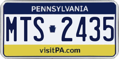 PA license plate MTS2435