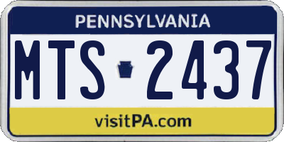 PA license plate MTS2437