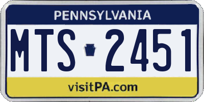 PA license plate MTS2451
