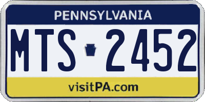 PA license plate MTS2452